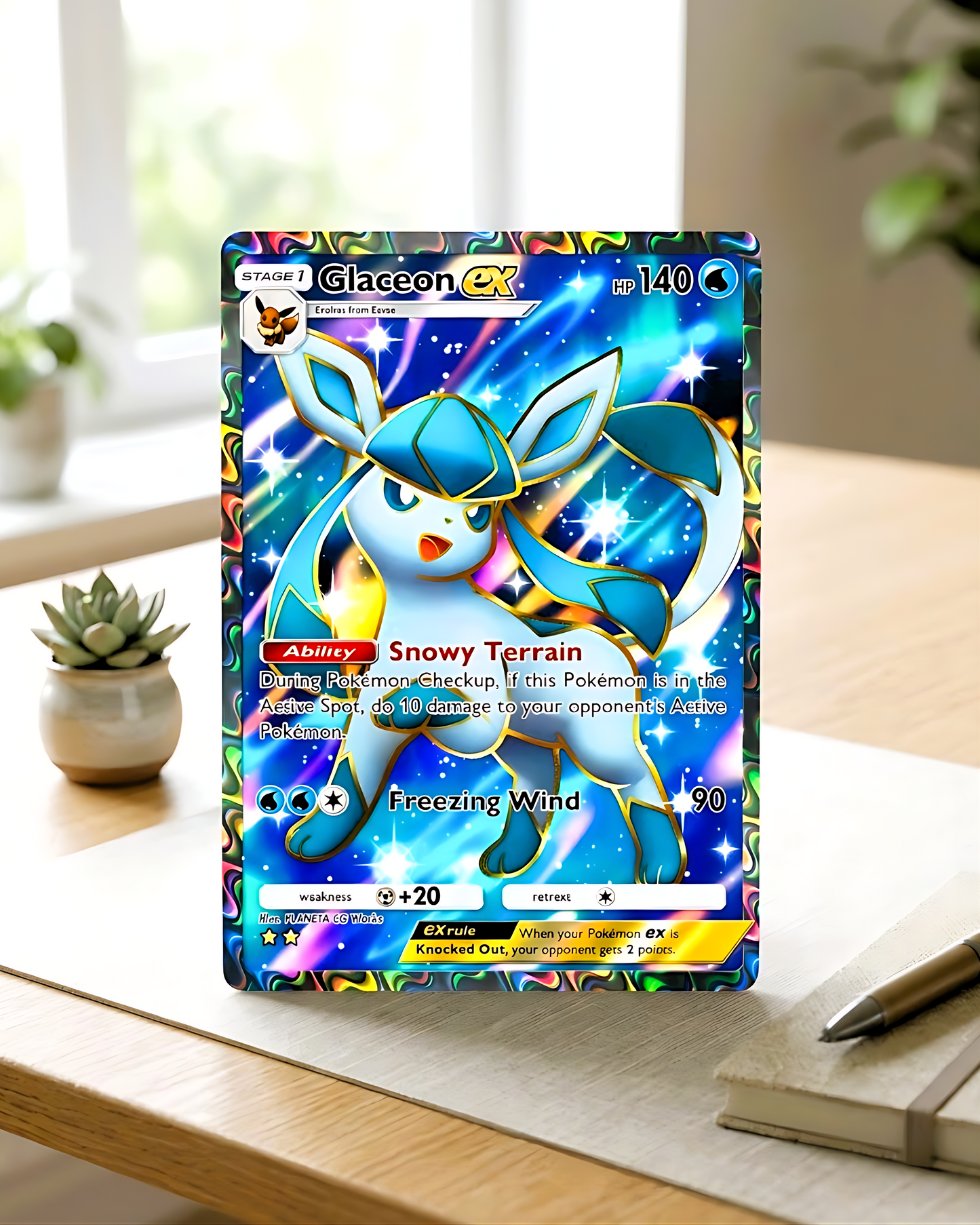 TCG Pocket Physical Custom Card | Glaceon EX Full Art A2a-083 – A2a-Triumphant Light
