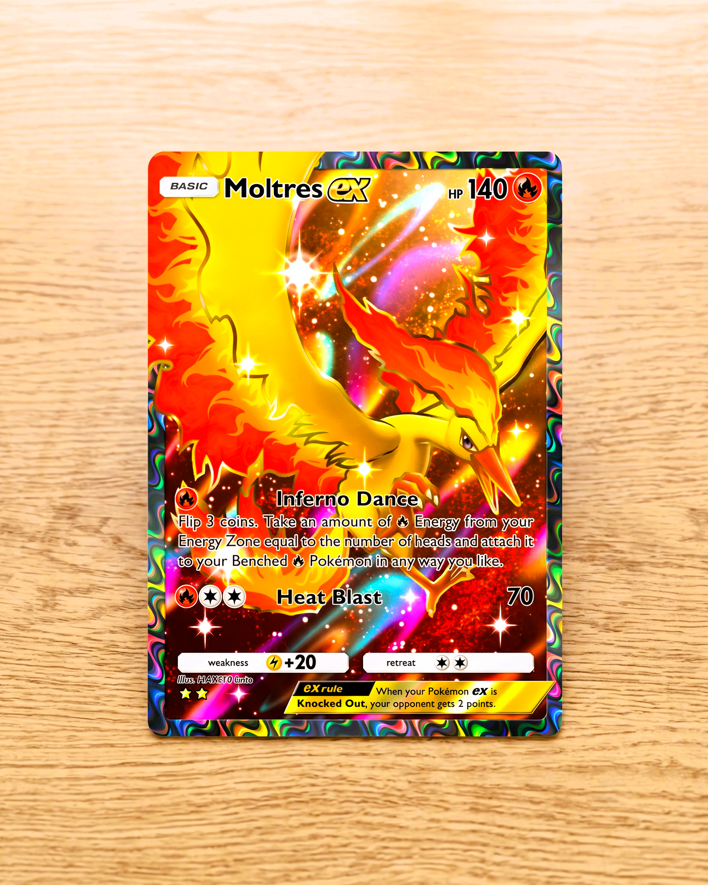 TCG Pocket Physical Custom Card | Moltres EX Rainbow A1-274 – Genetic Apex