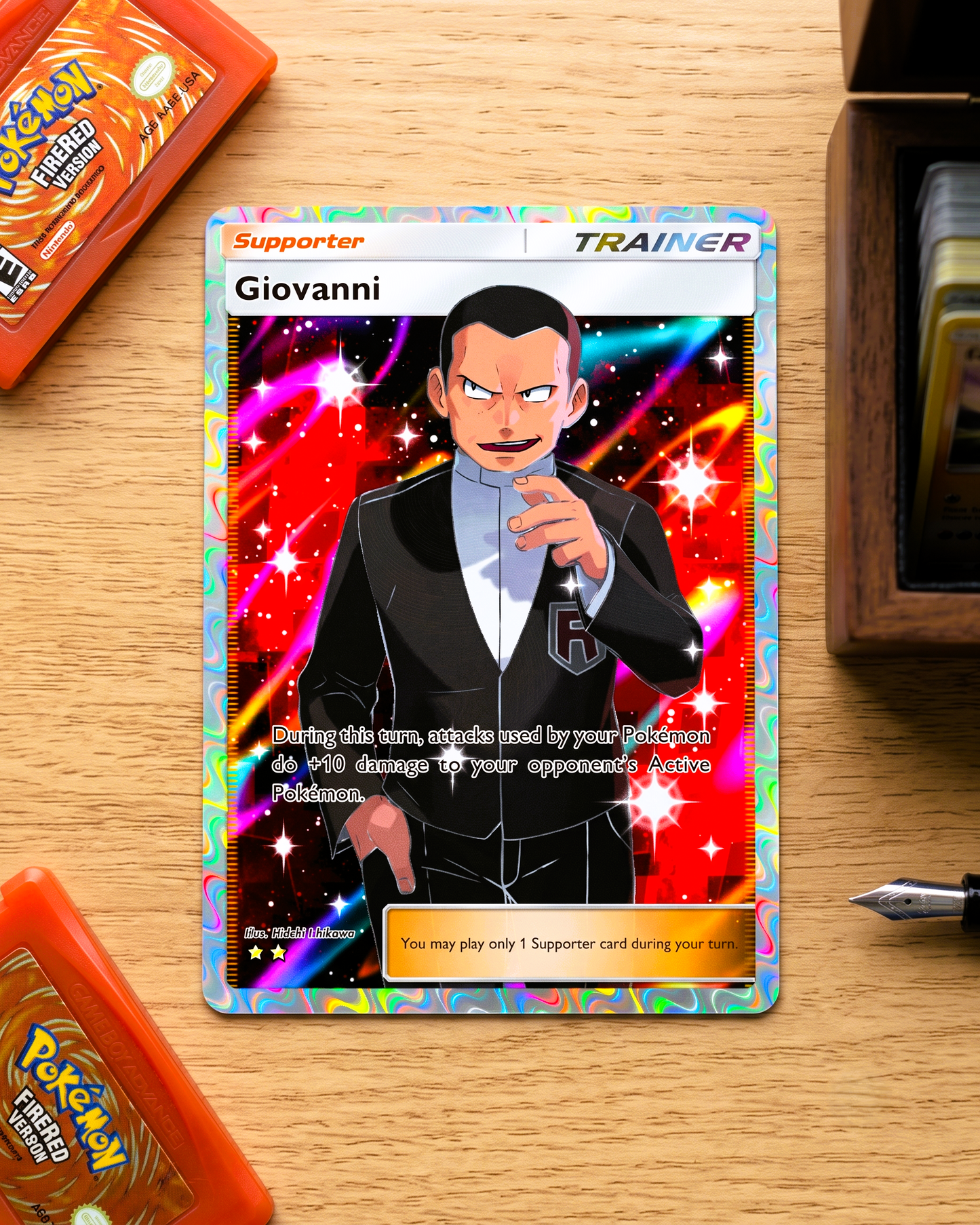 Carte personnalisée physique TCG Pocket | Dresseur Giovanni Full Art A1-270 – Genetic Apex