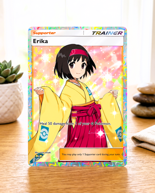 TCG Pocket Physical Custom Card | Trainer Erika Full Art A1-266 – Genetic Apex