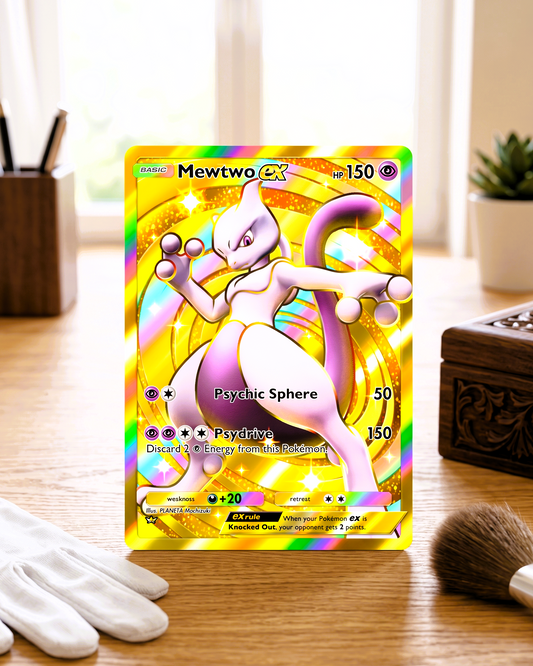 TCG Pocket Physical Custom Card | Mewtwo EX Gold A1-286 – Genetic Apex