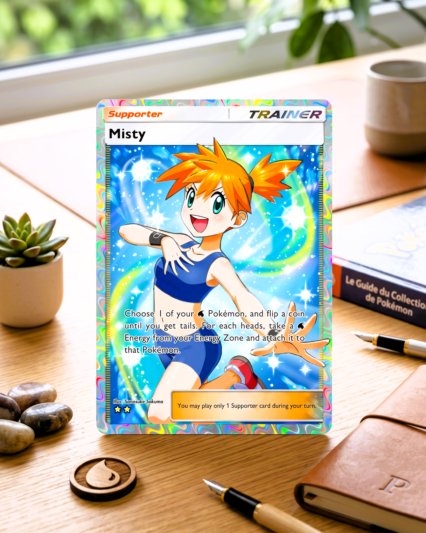 TCG Pocket Physical Custom Card | Trainer Misty Full Art A1-267 – Genetic Apex