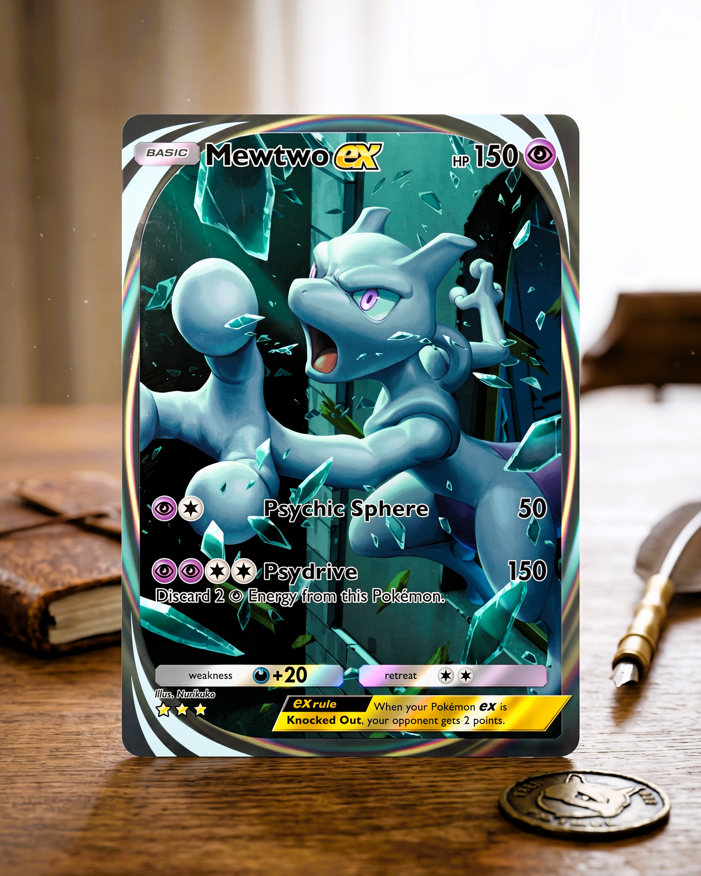 Carte physique personnalisée TCG Pocket | Mewtwo EX Immersive A1-282 – Genetic Apex