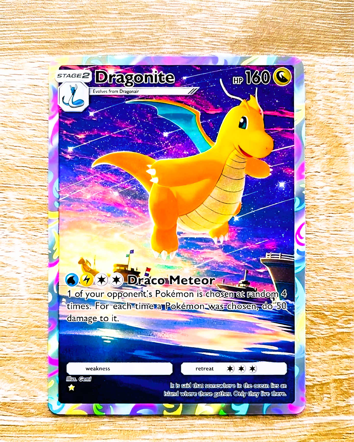 Carte Pokémon personnalisée physique TCG | Dracolosse A1-244 – Sommet Génétique