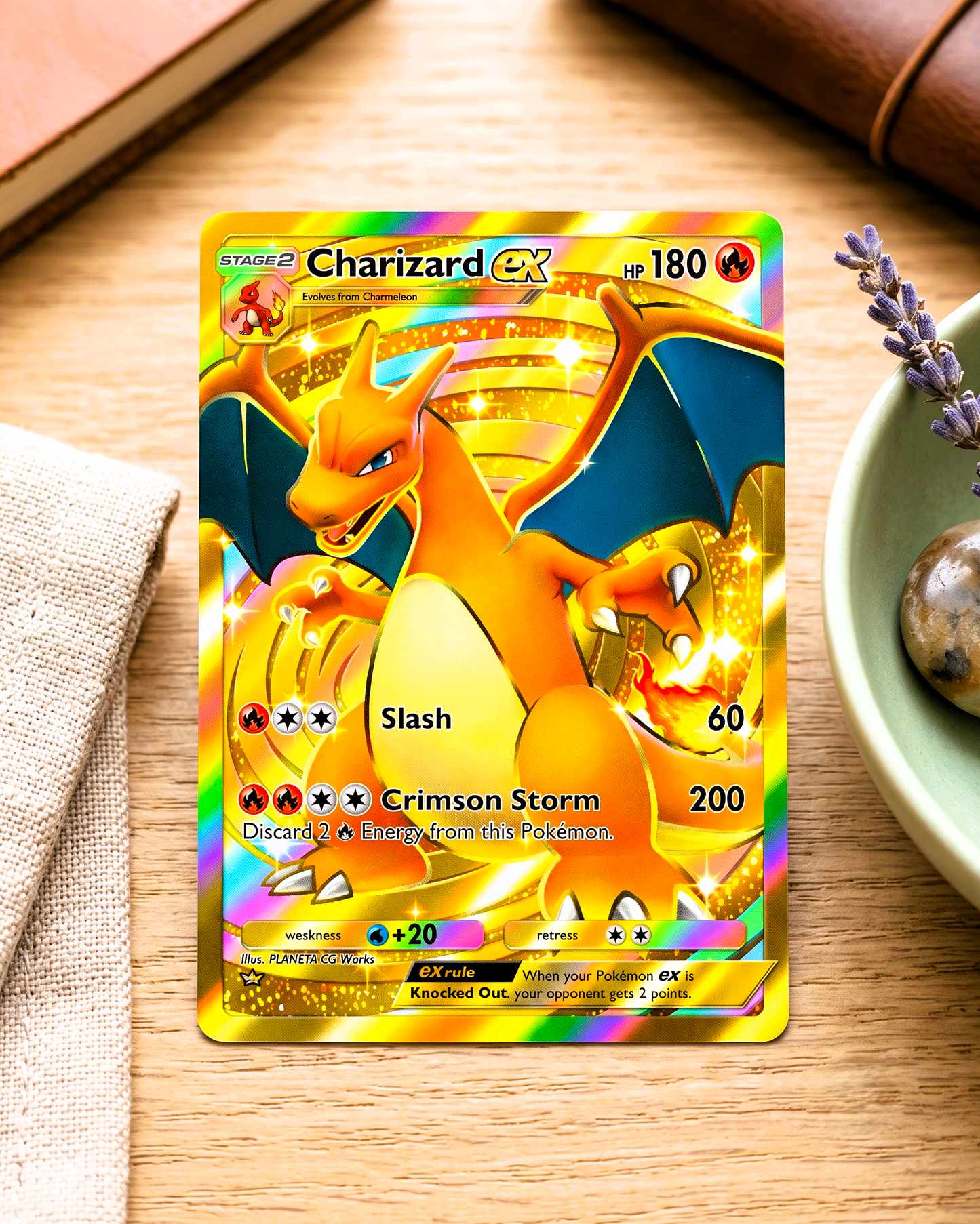 TCG Pocket Physical Custom Card | Charizard EX Gold A1-284 – Genetic Apex