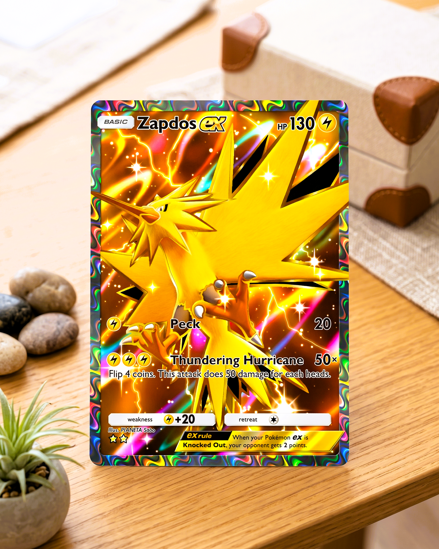 TCG Pocket Physical Custom Card | Zapdos EX Full Art A1-260 – Genetic Apex