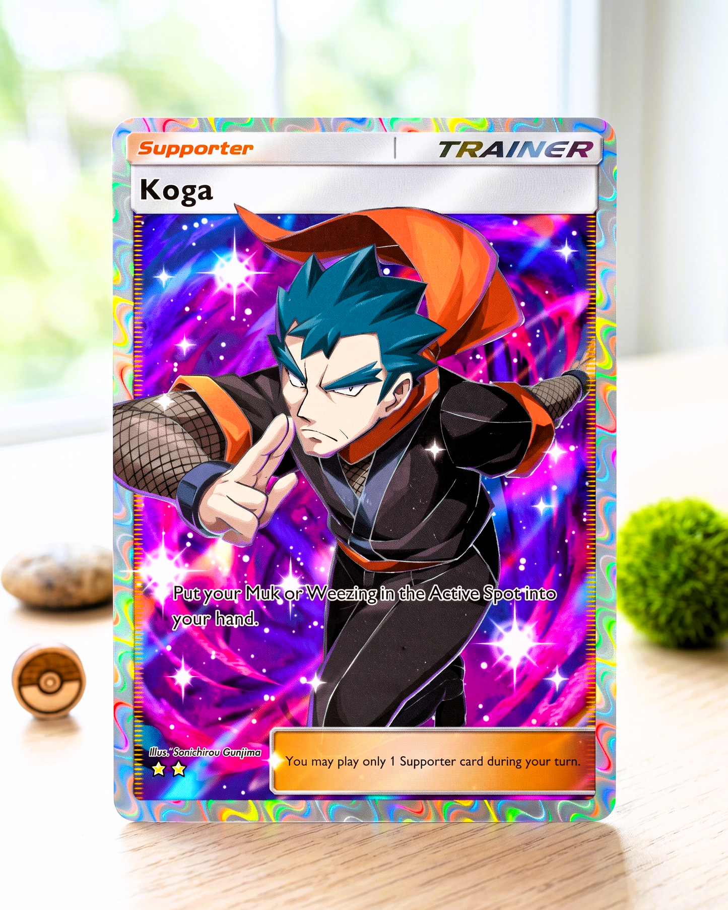 Carte personnalisée physique de poche TCG | Dresseur Koga Pleine Illustration A1-269 – Genetic Apex