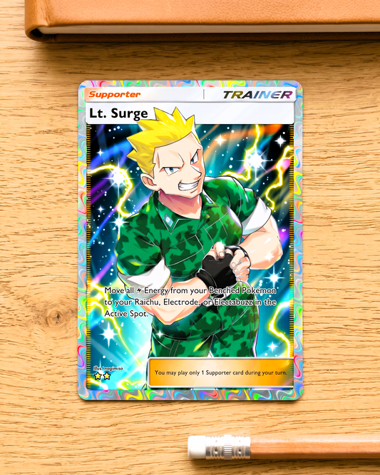TCG Pocket Physical Custom Card | Trainer Lt. Surge Full Art A1-273 – Genetic Apex