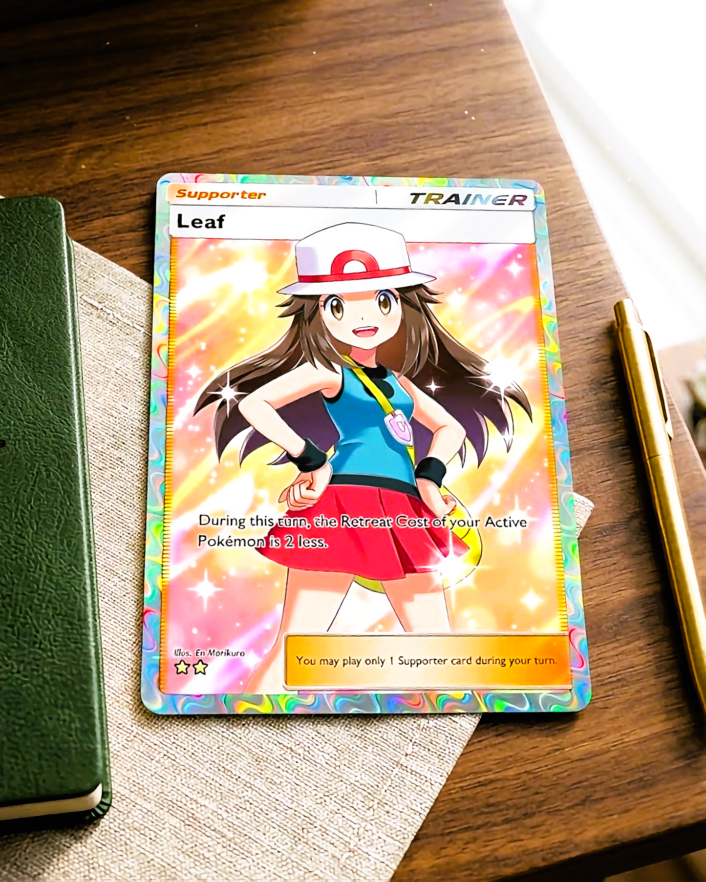 Carte personnalisée physique TCG Pocket | Dresseur Leaf Full Art A1a-082 – Île Mythique