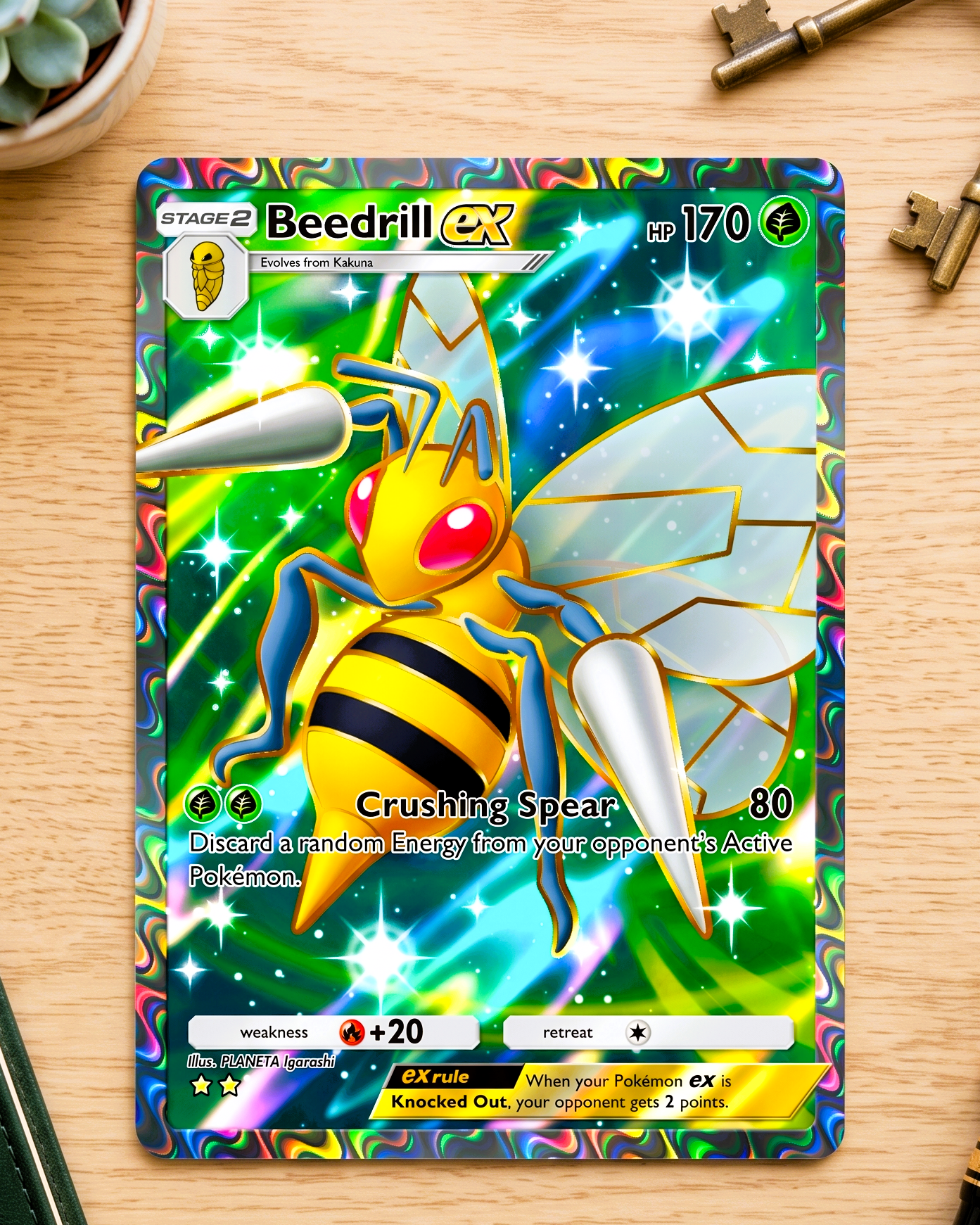 TCG Pocket Physical Custom Card | Beedrill EX Full Art  A2b-079 – A2b-Shining Revelry