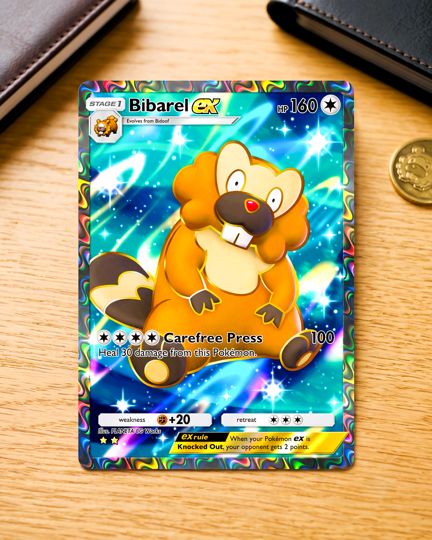 TCG Pocket Physical Custom Card | Bibarel EX Full Art  A2b-087 – A2b-Shining Revelry