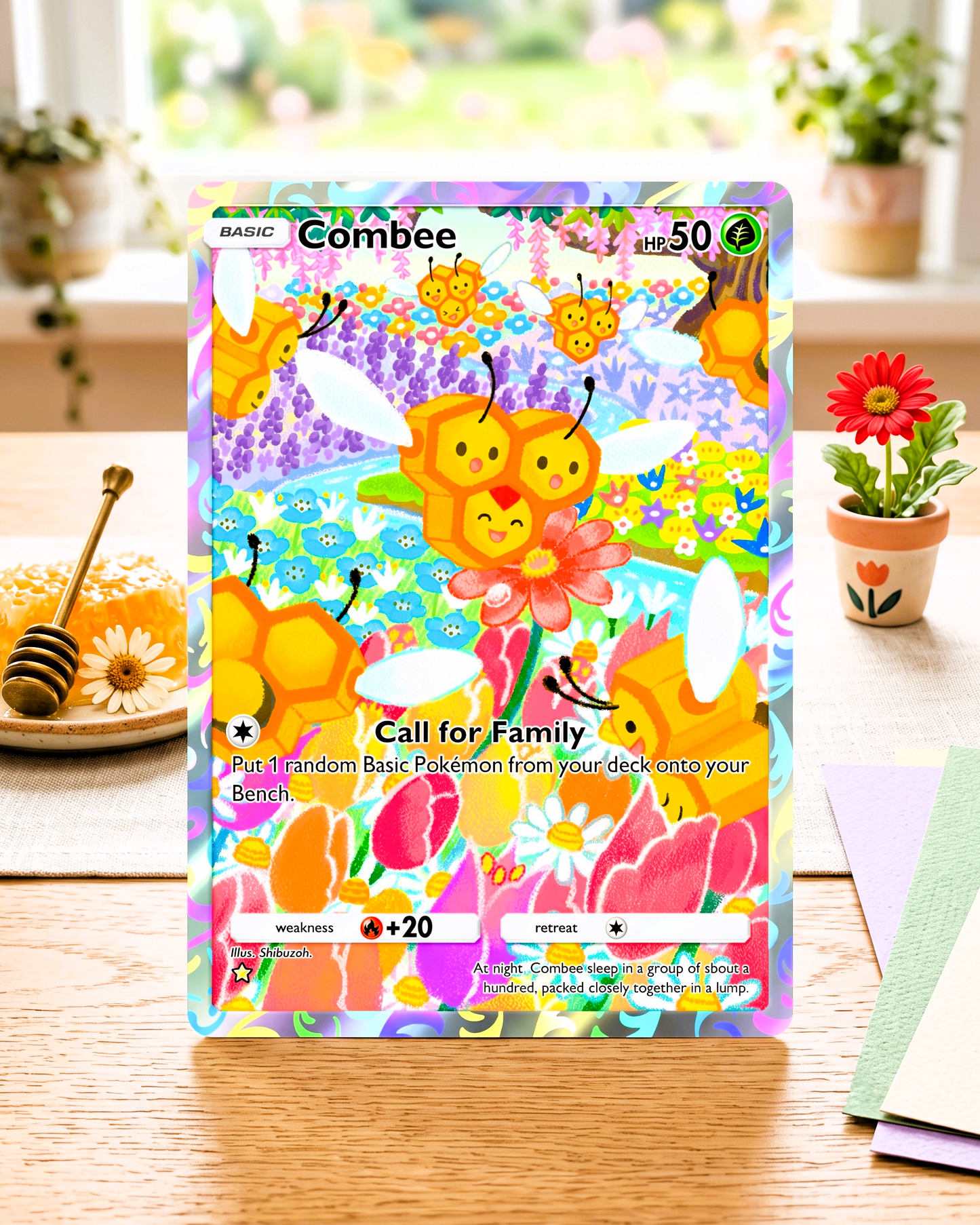 TCG Pocket Physical Custom Card | Combee A2-157  – Space-Time Smackdown