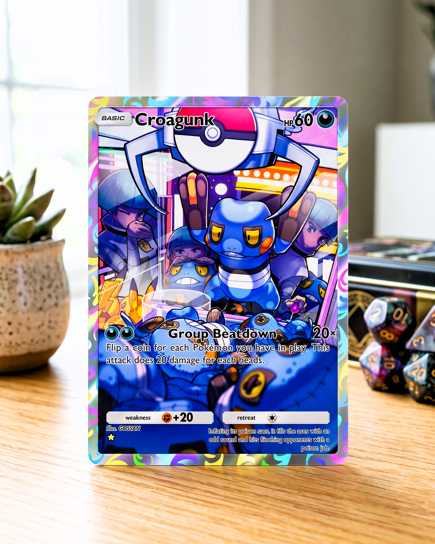 TCG Pocket Physical Custom Card | Croagunk A2-173 – Space-Time Smackdown