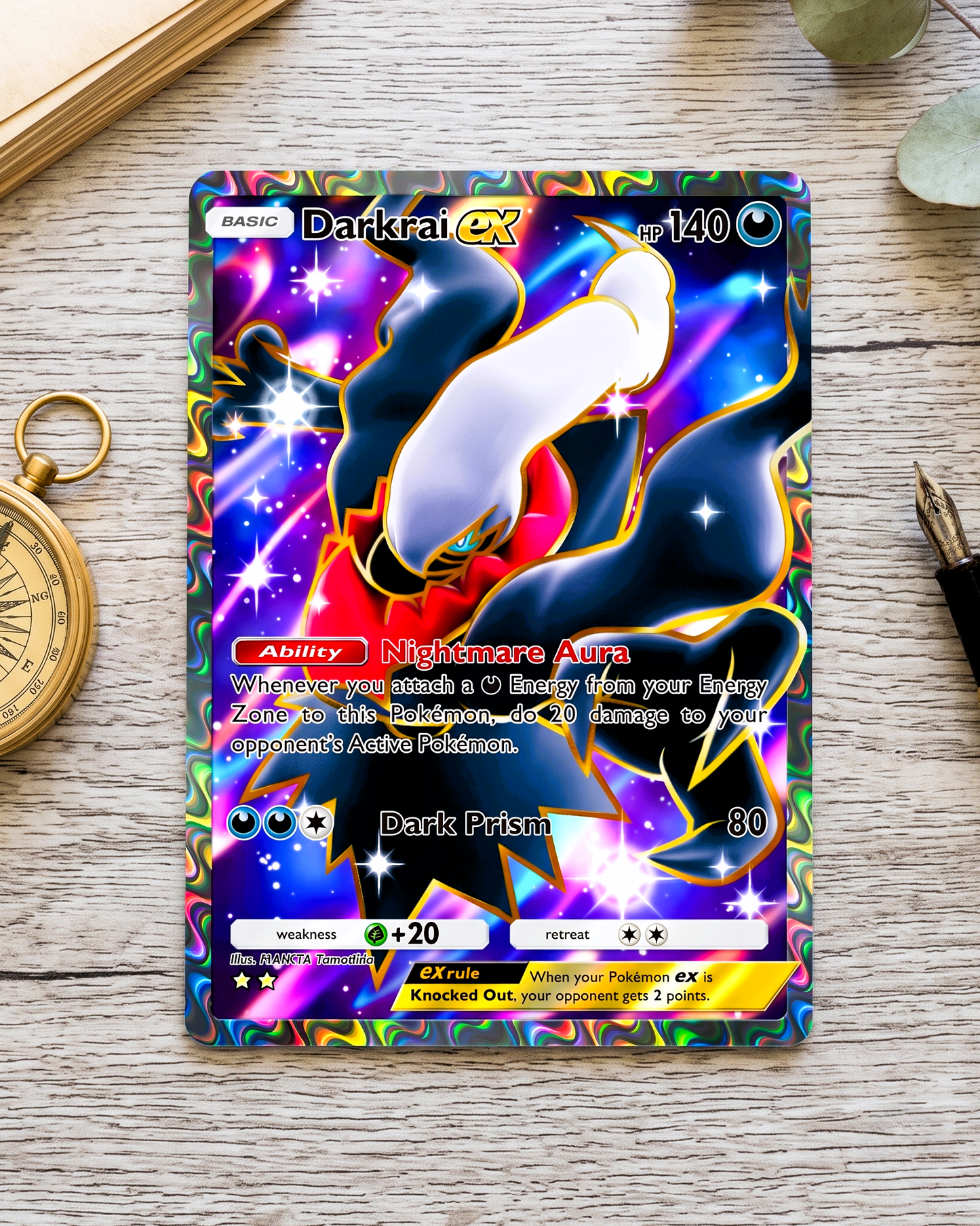 TCG Pocket Physical Custom Card | Darkrai EX A2-187 – Space-Time Smackdown