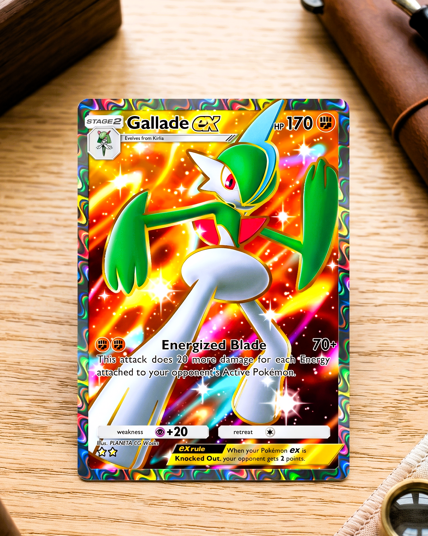TCG Pocket Physical Custom Card | Gallade EX A2-185 – Space-Time Smackdown
