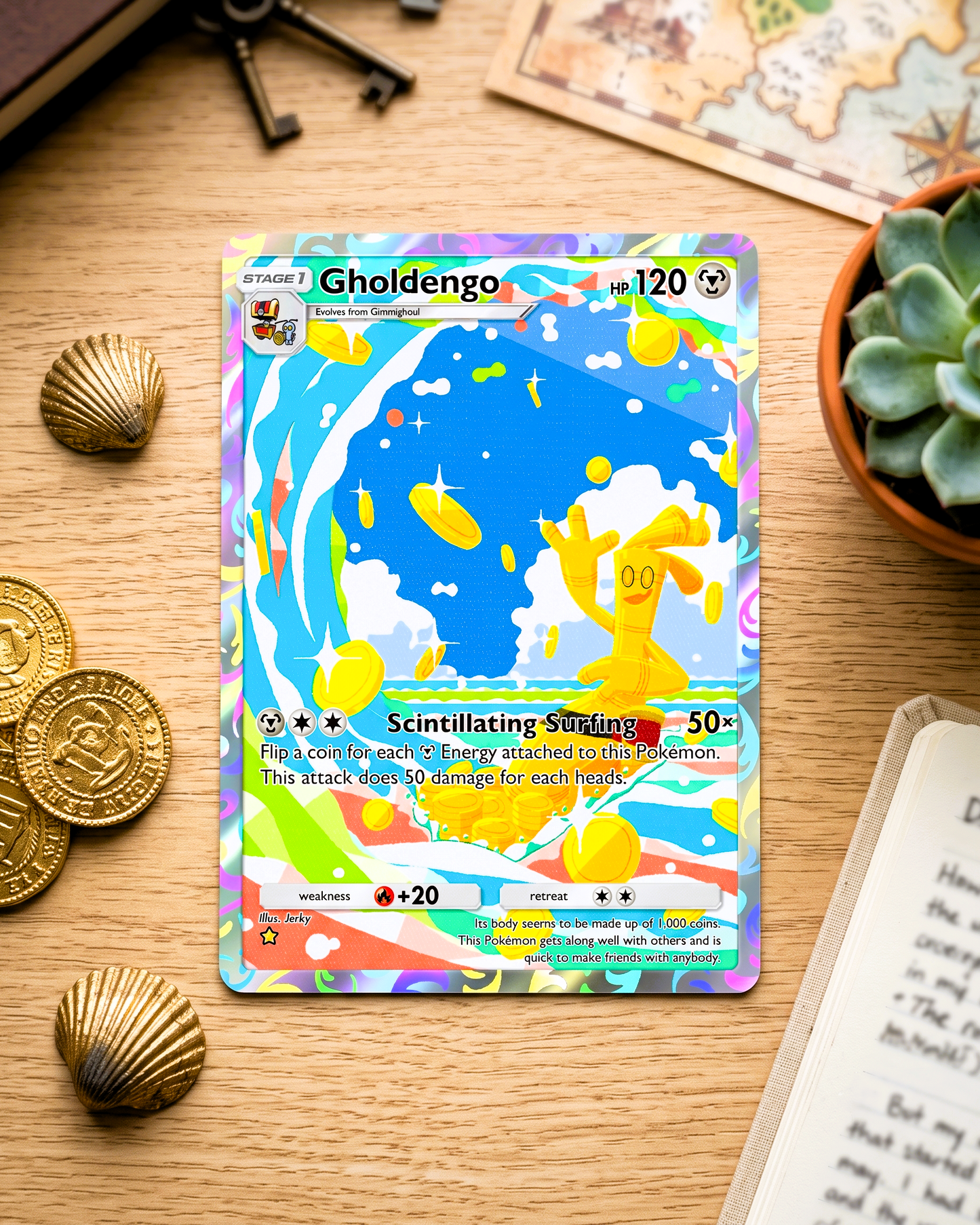 TCG Pocket Physical Custom Card | Gholdengo A2b-077 – A2b-Shining Revelry