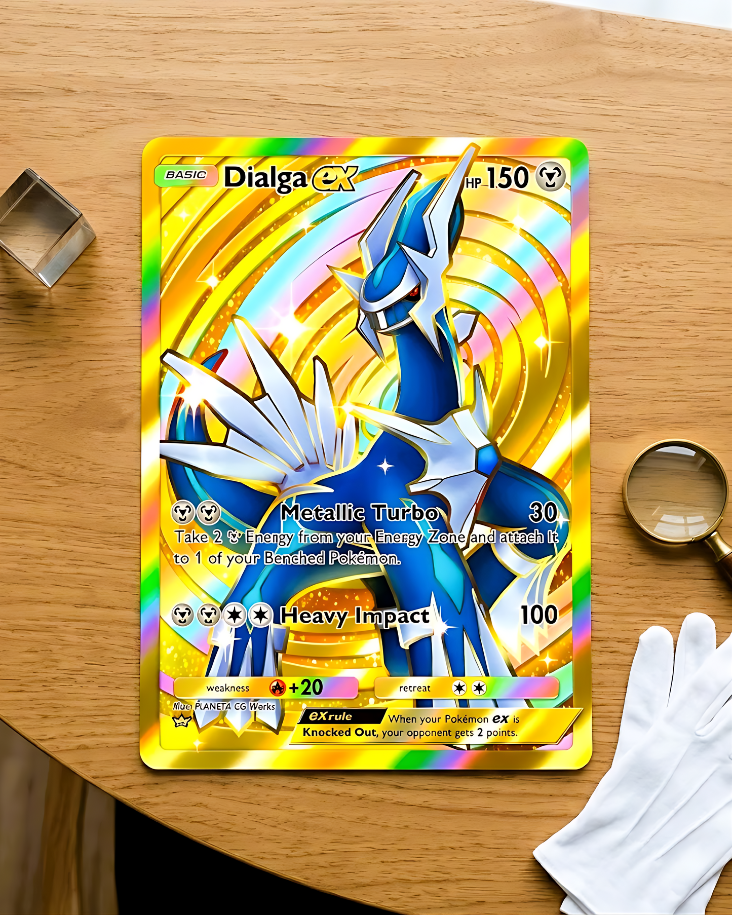 TCG Pocket Physical Custom Card | Dialga EX Gold A2-207 – Space-Time Smackdown