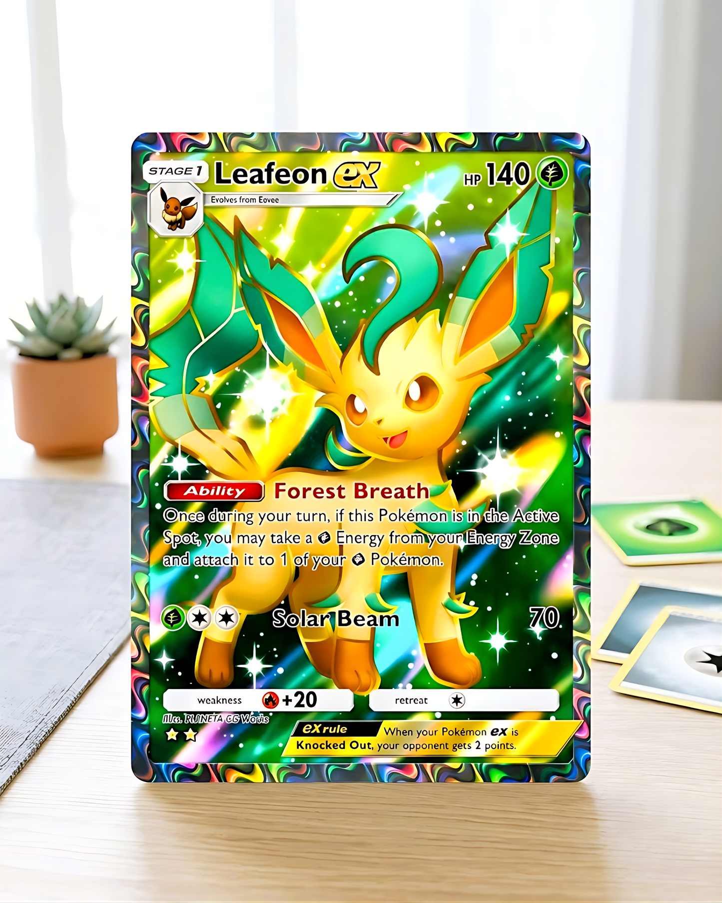 TCG Pocket Physical Custom Card | Leafeon EX Full Art A2a-082 – A2a-Triumphant Light