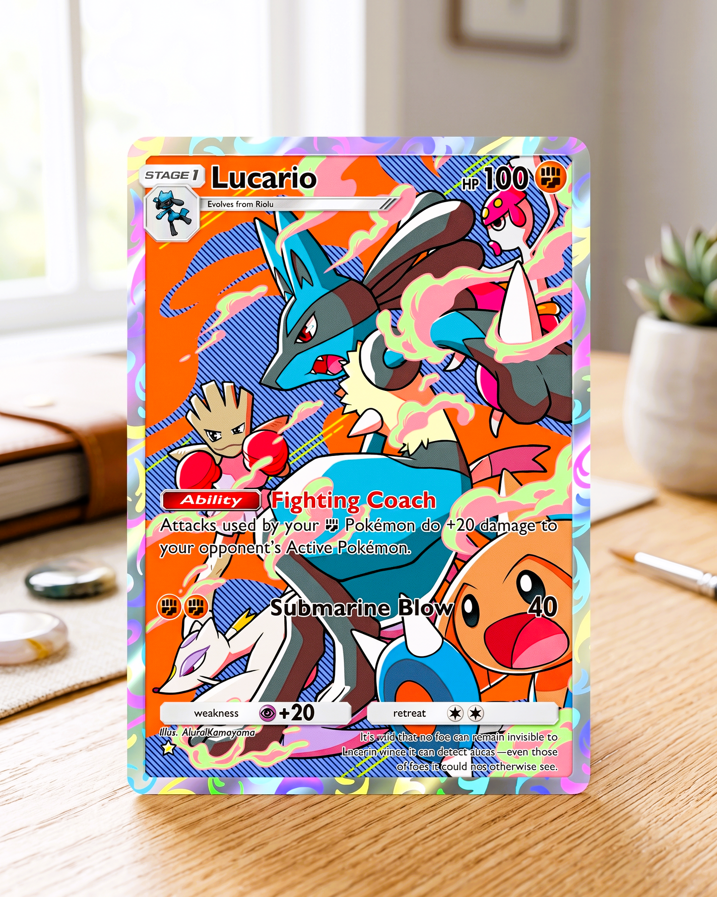 TCG Pocket Physical Custom Card | Lucario A2-170 – Space-Time Smackdown