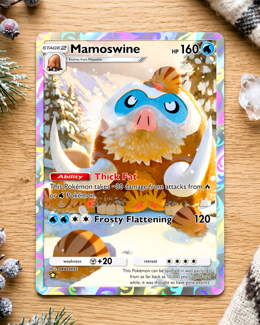 TCG Pocket Physical Custom Card | Mamoswine A2-160  – Space-Time Smackdown