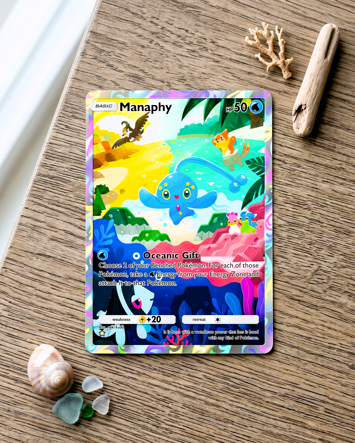 TCG Pocket Physical Custom Card | Manaphy A2-162 – Space-Time Smackdown