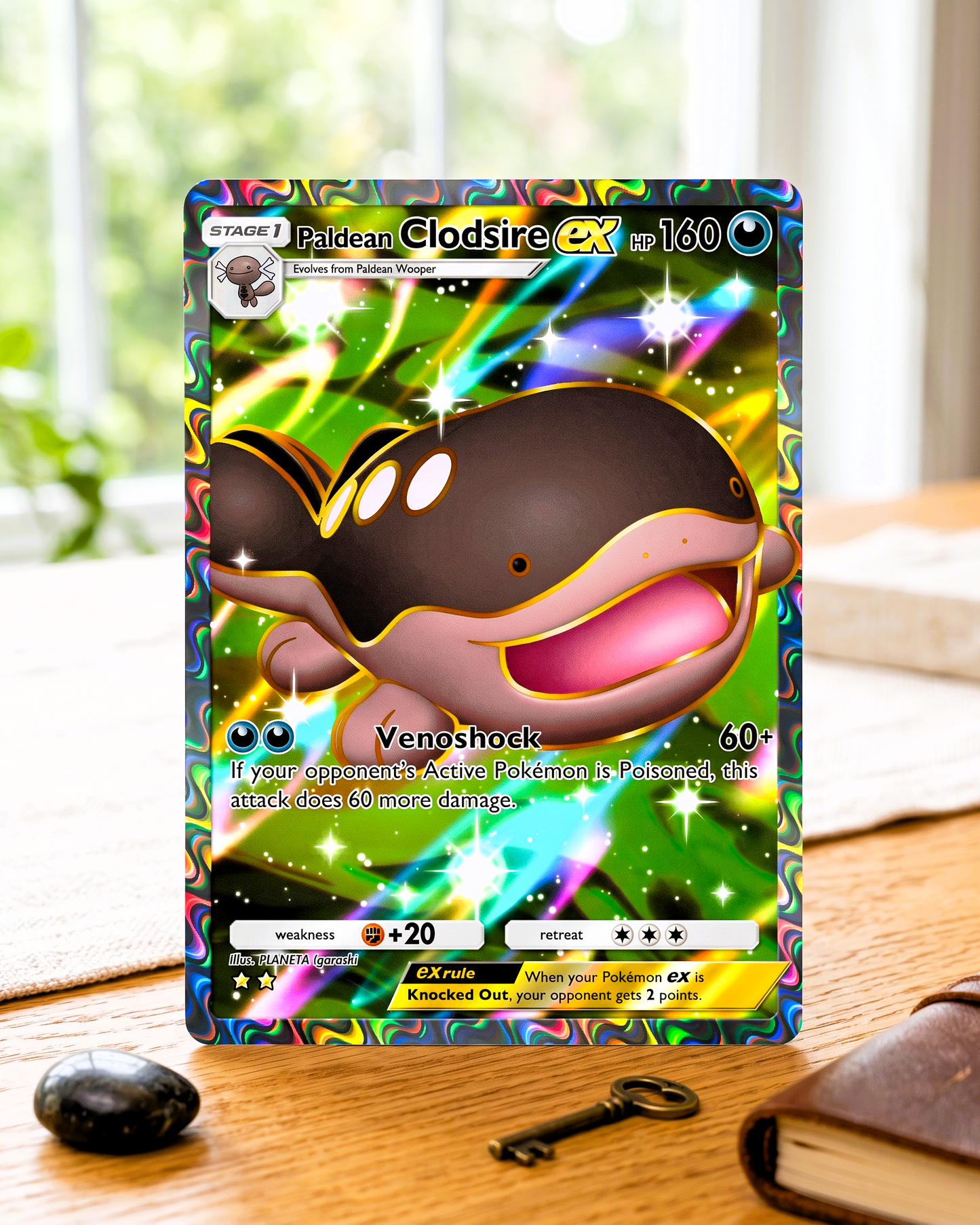 TCG Pocket Physical Custom Card | Paldean Clodsire EX Full Art  A2b-085 – A2b-Shining Revelry