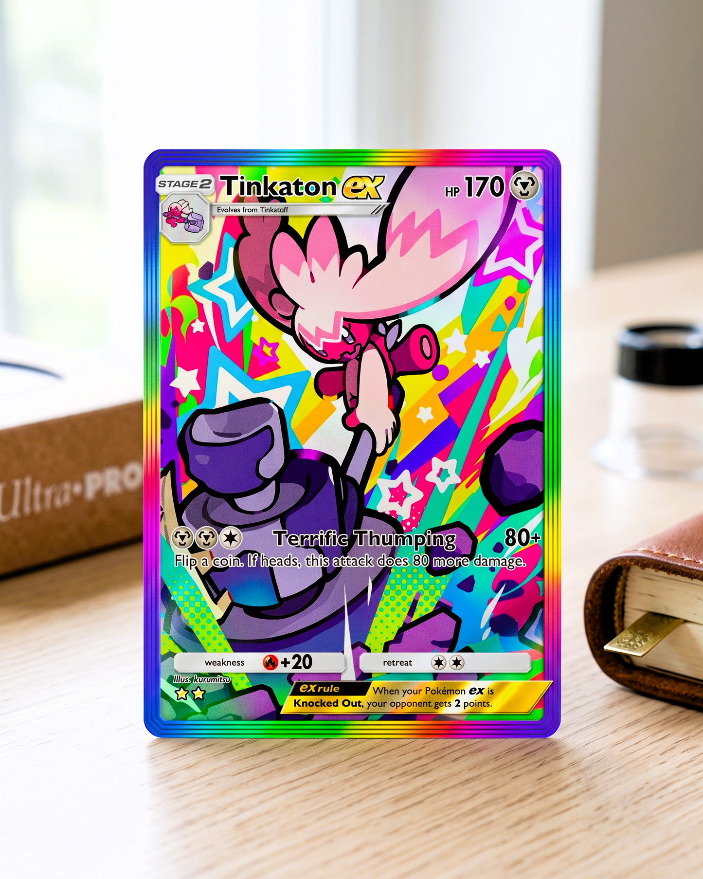 TCG Pocket Physical Custom Card | Tinkaton EX Rainbow A2b-094 – A2b-Shining Revelry
