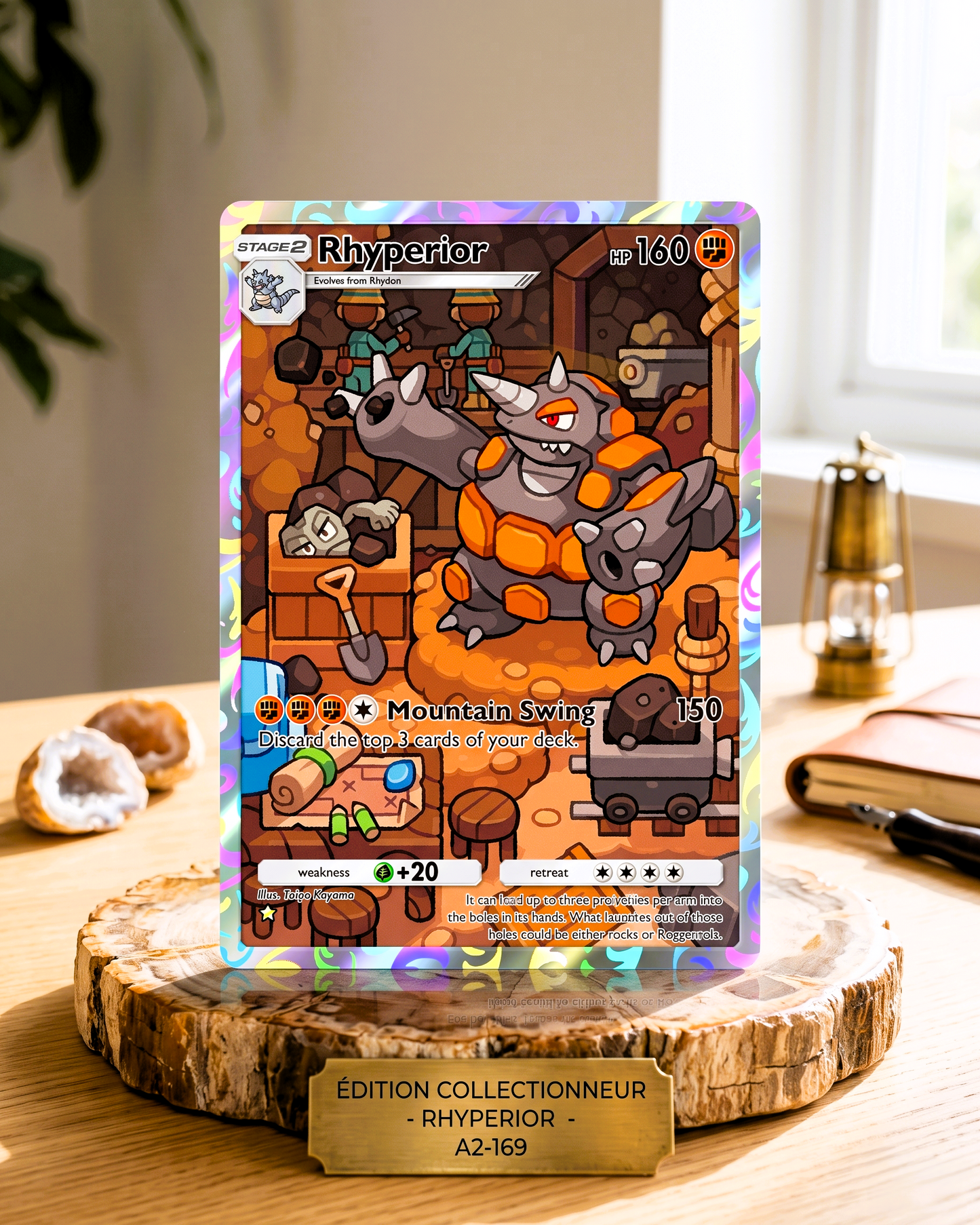 TCG Pocket Physical Custom Card | Rhyperior A2-169 – Space-Time Smackdown