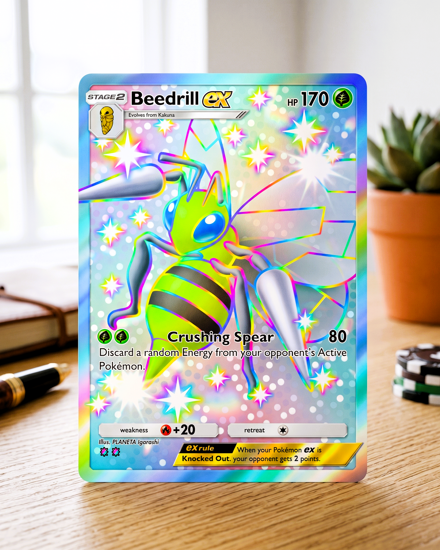 TCG Pocket Physical Custom Card | Beedrill EX Shiny A2b-107 – A2b-Shining Revelry