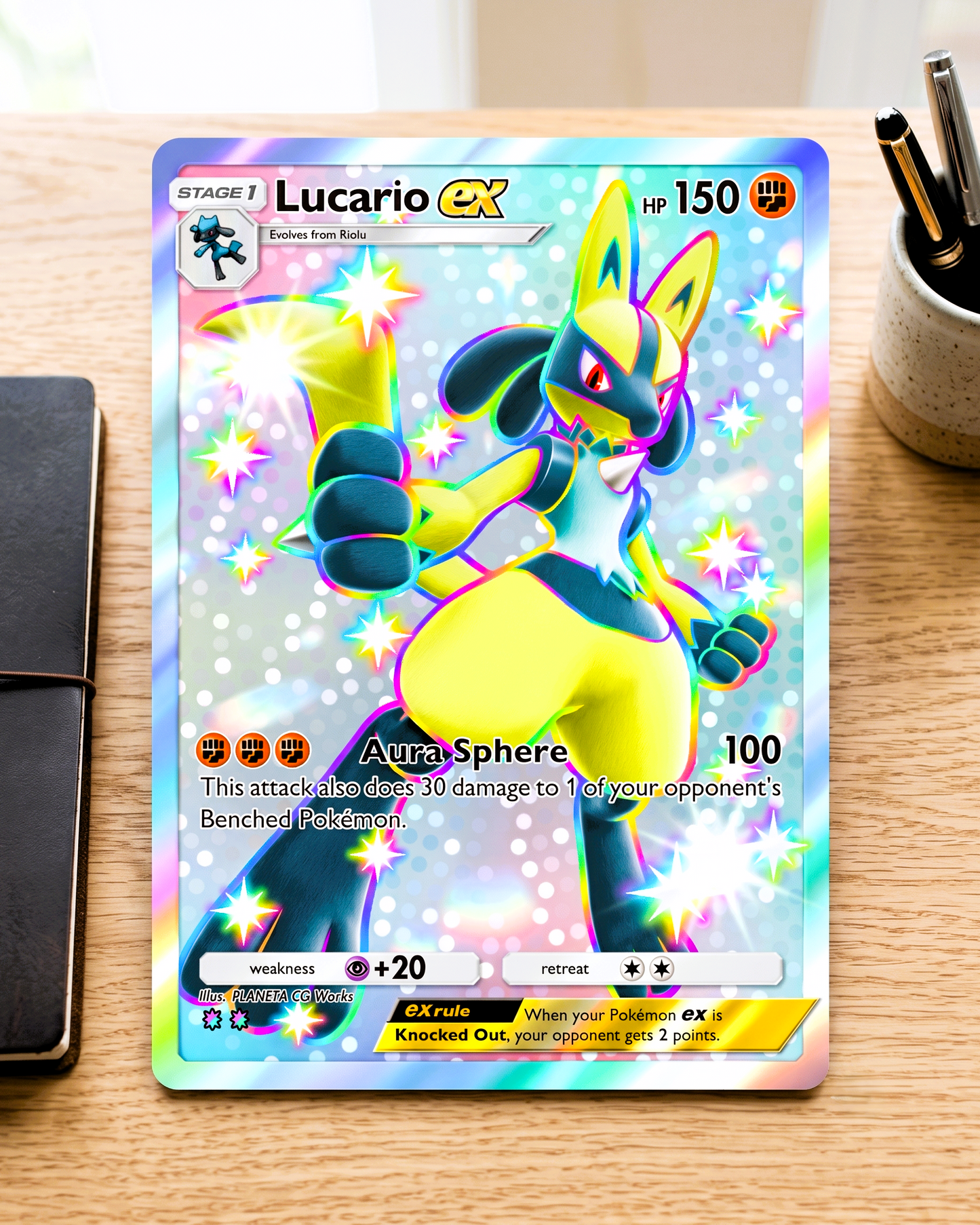 TCG Pocket Physical Custom Card | Lucario EX Shiny A2b-110 – A2b-Shining Revelry