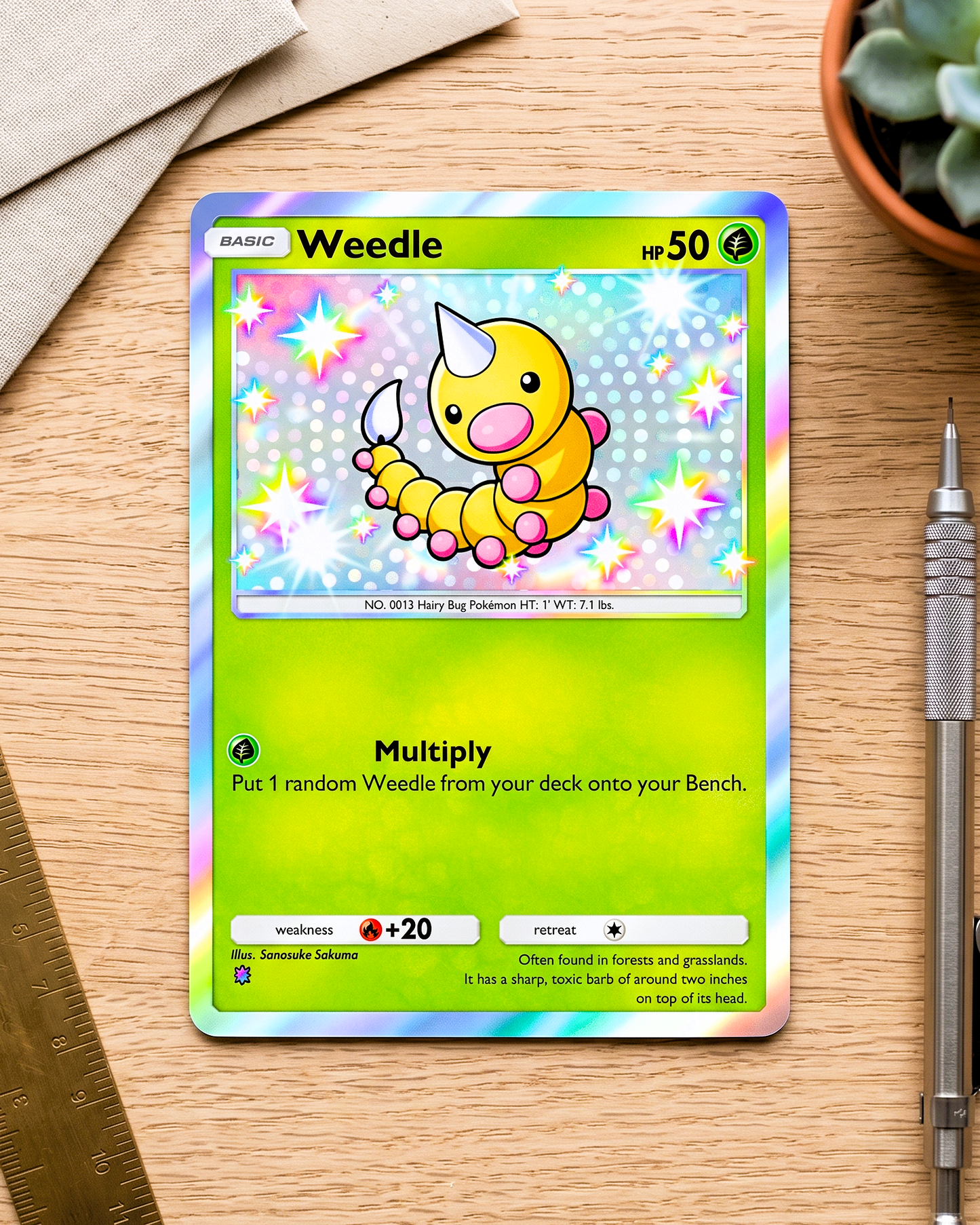 TCG Pocket Physical Custom Card | Weedle Shiny A2b-097 – A2b-Shining Revelry