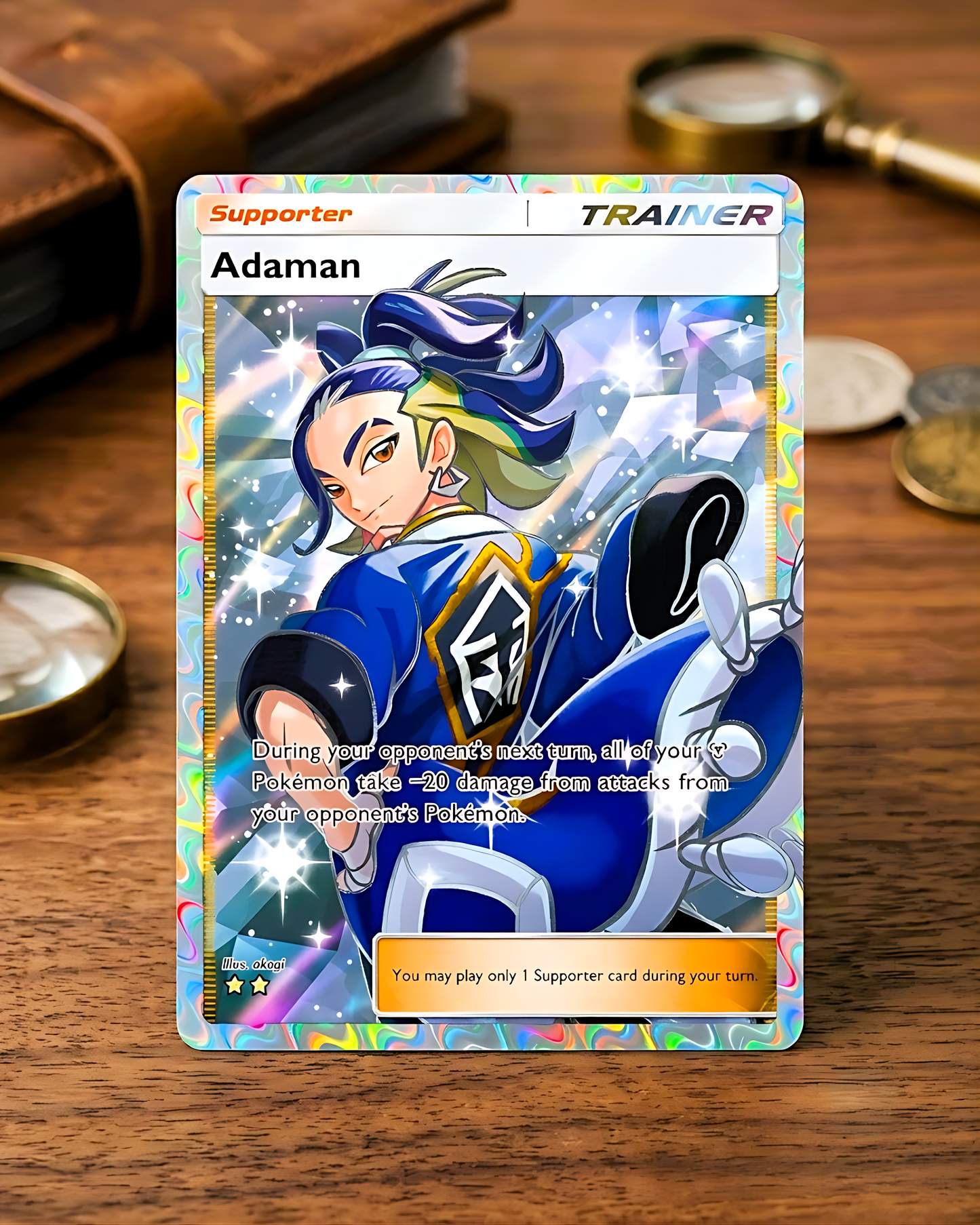 TCG Pocket Physical Custom Card | Trainer Adaman Full Art A2a-090 – A2a-Triumphant Light