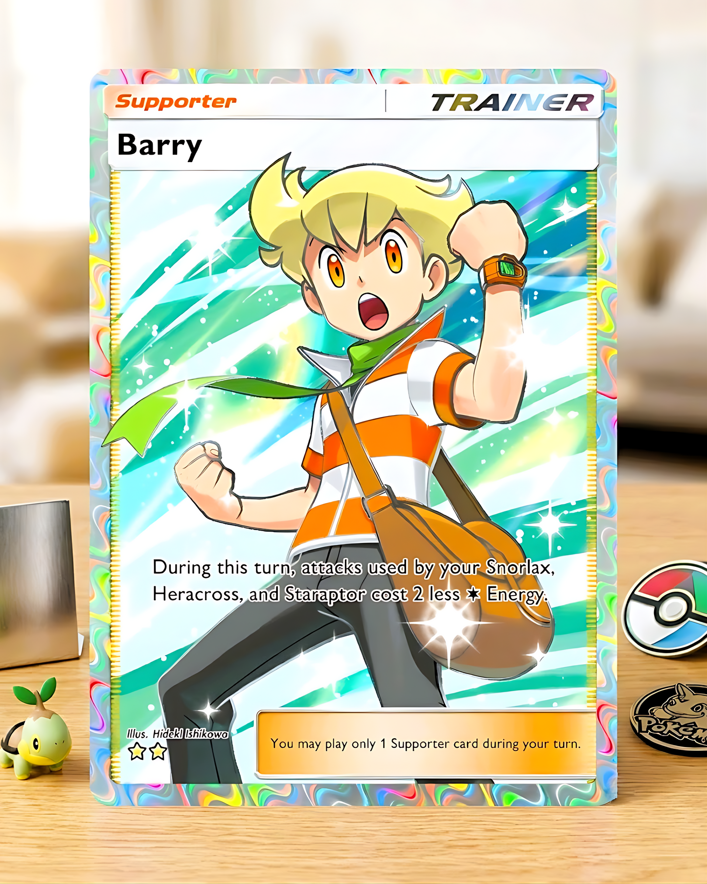 TCG Pocket Physical Custom Card | Trainer Barry Full Art A2a-089 – A2a-Triumphant Light